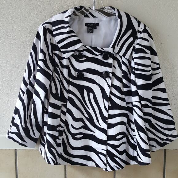 Sandro Zebra print cropped blazer Size Medium - Picture 1 of 6
